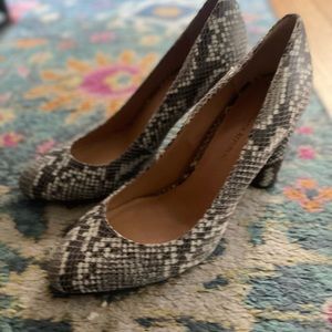 Snakeskin Round Toe Pumps by Banana Republic